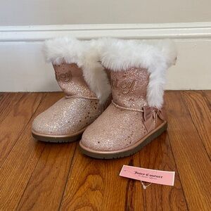 Juicy Couture Sparkly Kids Boots - Rose Gold size C 11